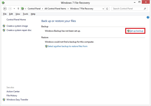 Windows 8 File History Settings